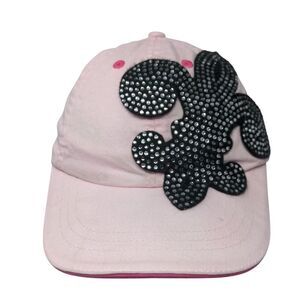 Fleur-de-lis Bejeweled Strapback Hat Pink 54cm Adjustable 6 Panel Cotton